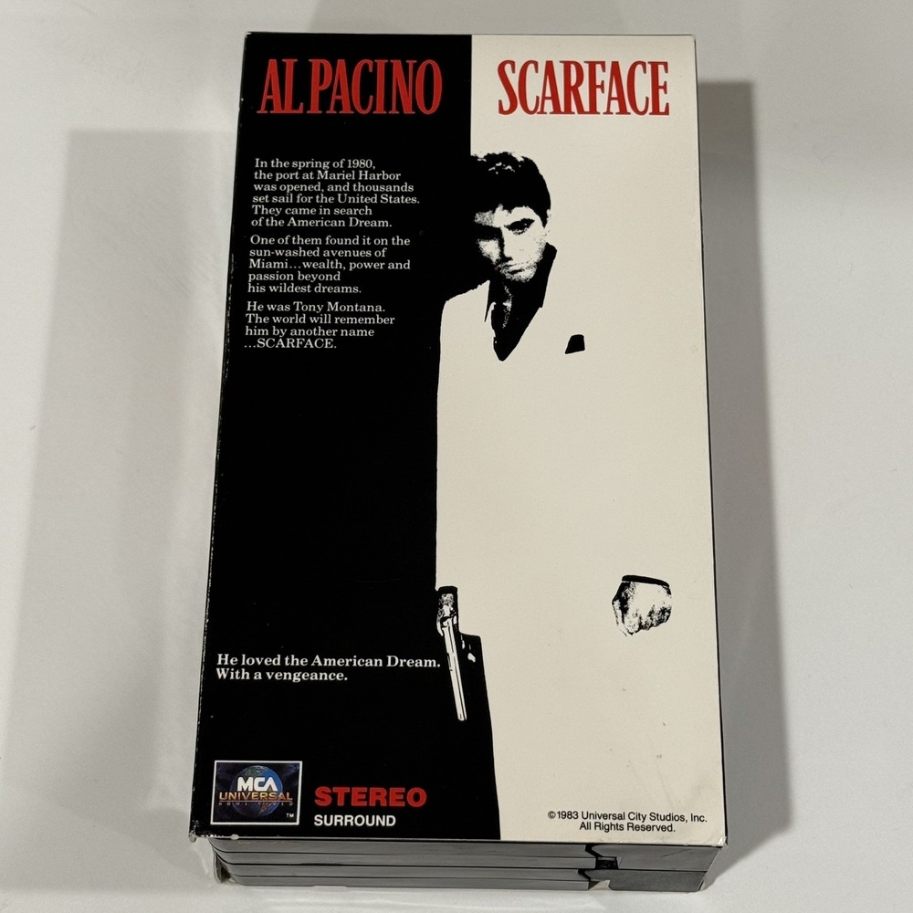 Scarface (VHS, 1990, 2-Tape Set) Al Pacino, Michelle Pfeiffer - Picture 1 of 4